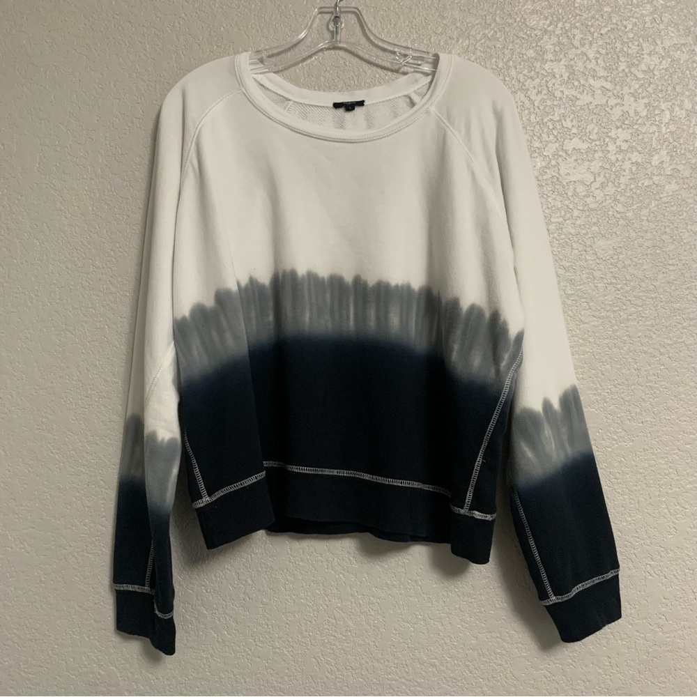 Rails Sweatshirt Womens L Theo Charcoal Dip Dye Tie Dye Ombre Boho Athleisure - Picture 2 of 15